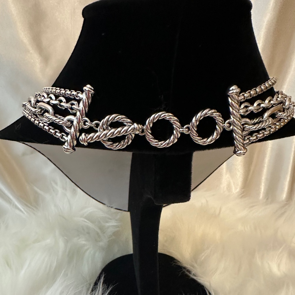 Authentic David Yurman Four Row Mixed Chain Neckl… - image 5